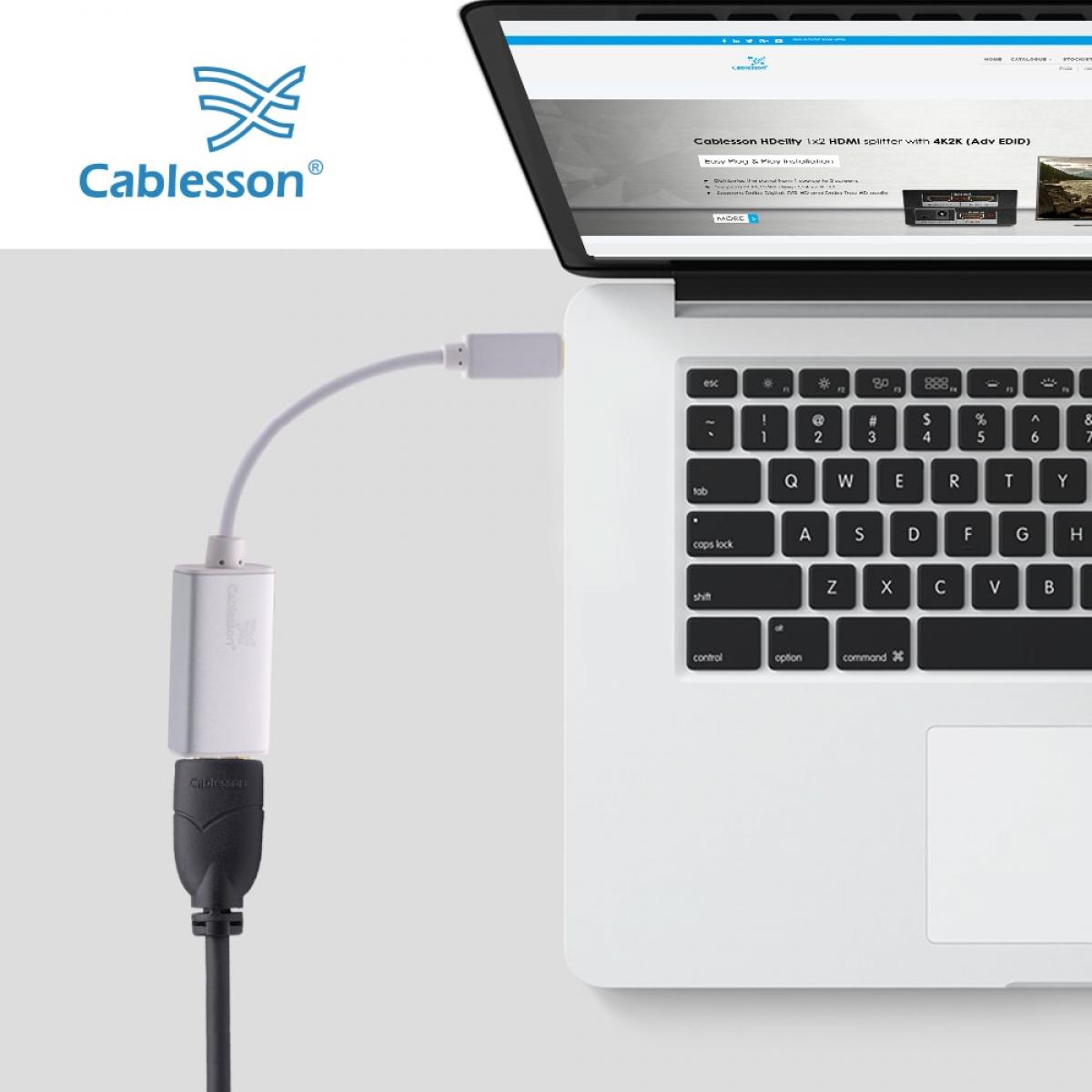 Cablesson USB Type C male to Mini DP female adapter with aluminum shells 0.23M 4K@60Hz (White) — view 5