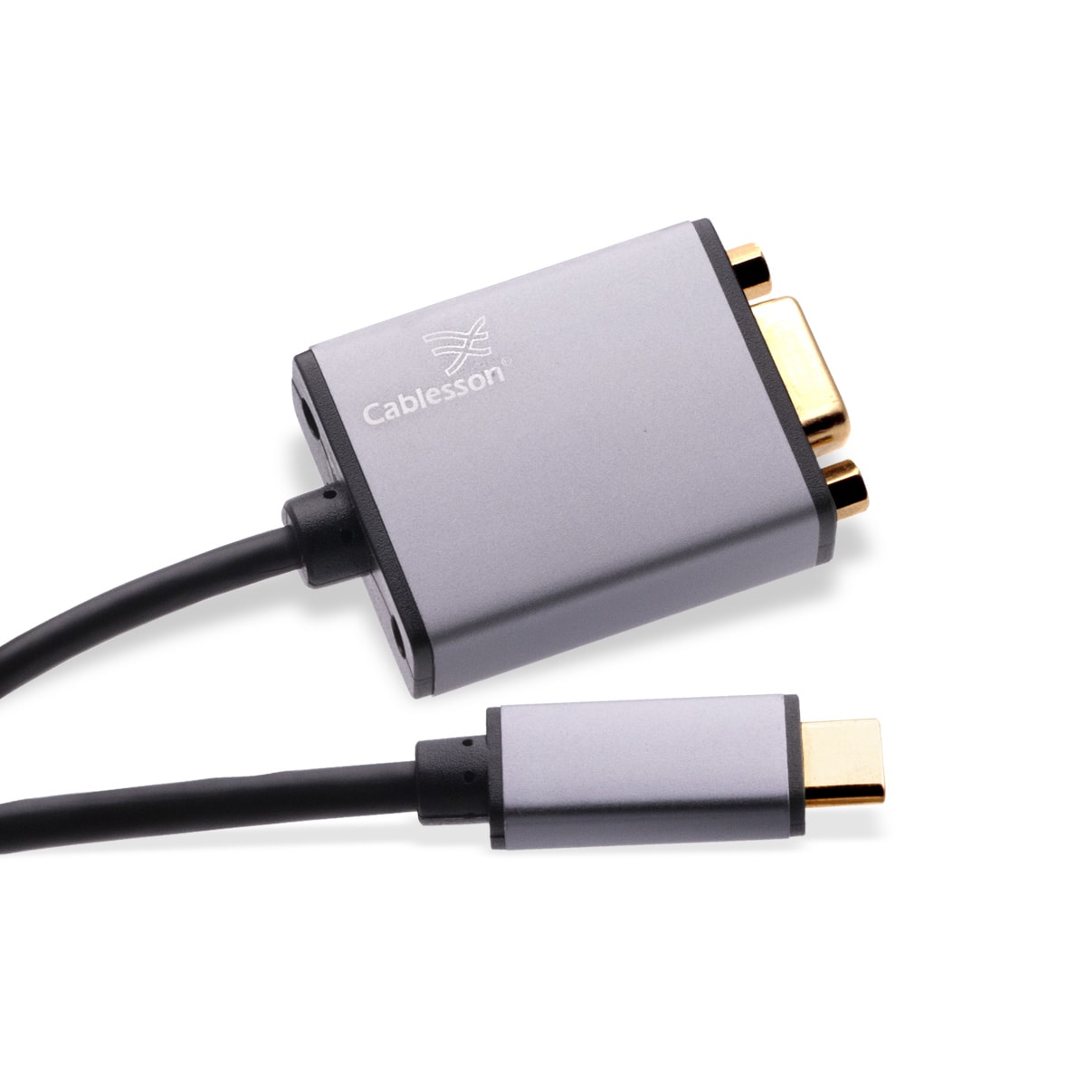 Cablesson USB Type C male to VGA female adapter with aluminum shells 0.23M 1080P@60Hz (Black)