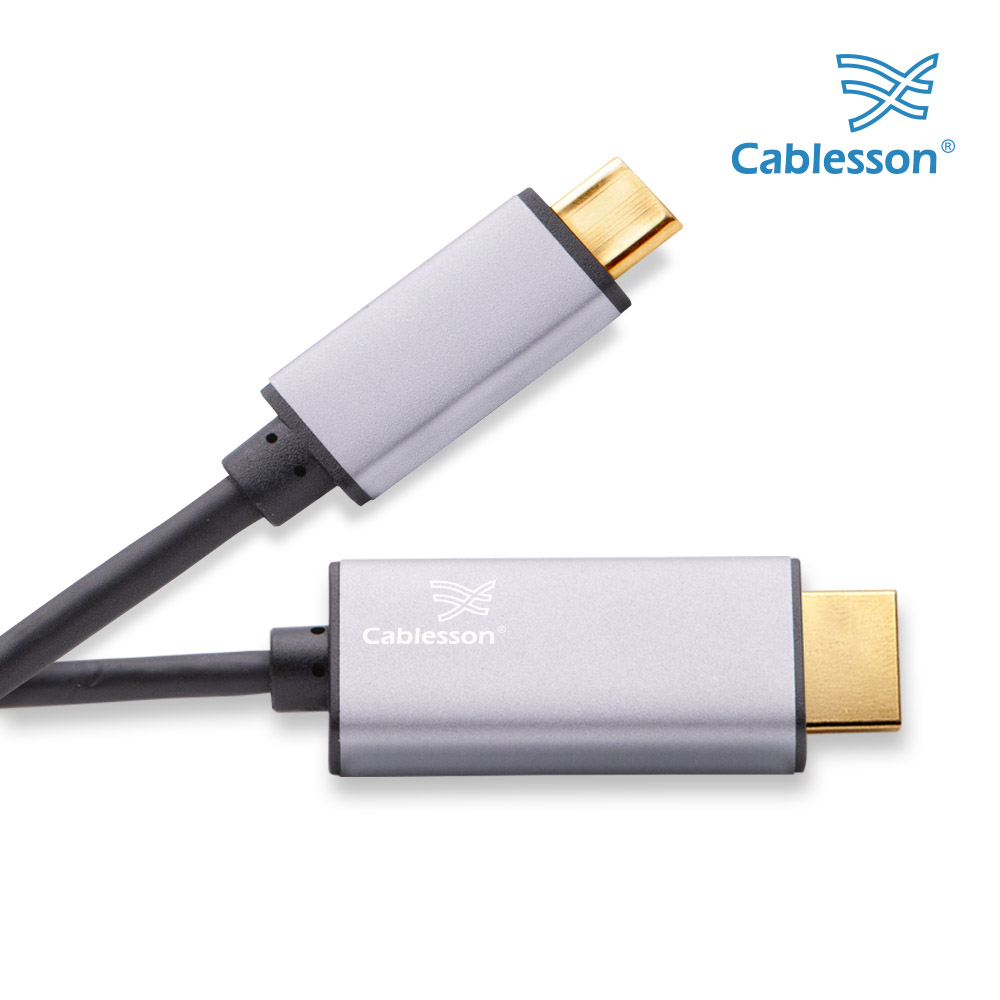 Cablesson USB Type C male to HDMI male adapter cable with aluminum shells 1M 4K@30Hz (Black)