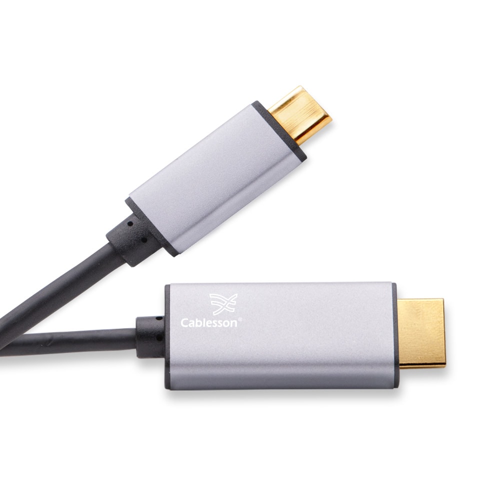 Cablesson USB Type C male to HDMI male adapter cable with aluminum shells 2M 4K@30Hz (Black)