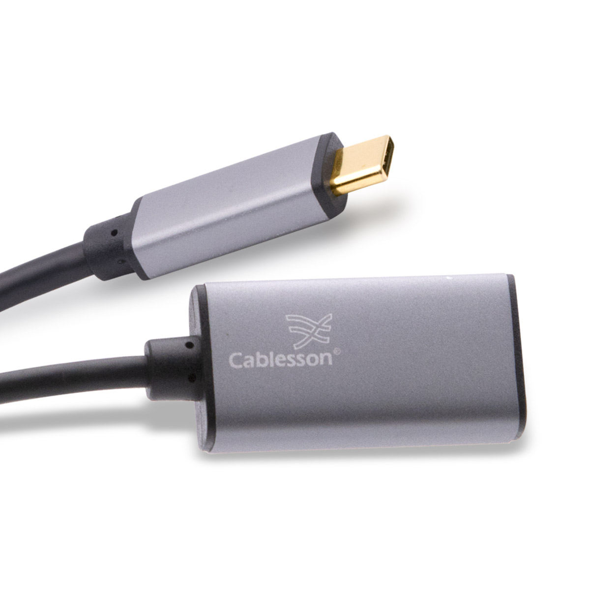 Cablesson USB Type C male to Mini DP female adapter with aluminum shells 0.23M 4K@60Hz (Black)