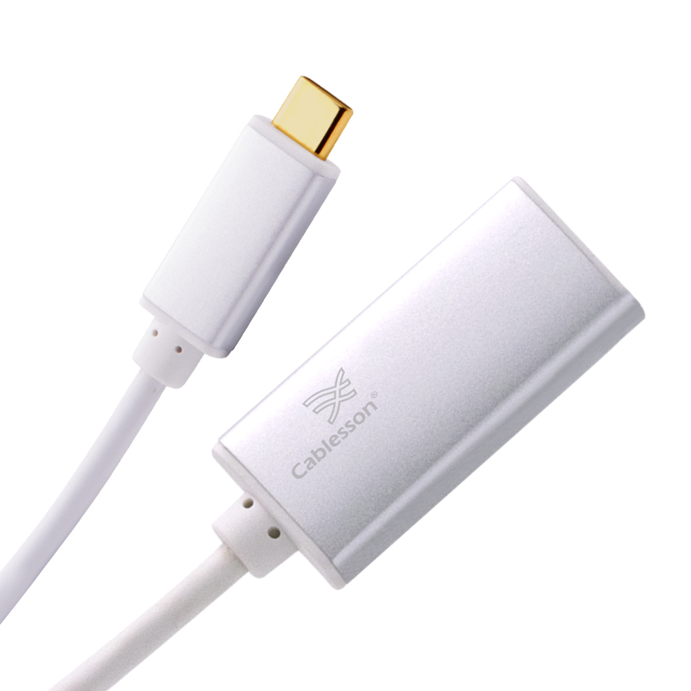 Cablesson USB Type C male to HDMI female adapter with aluminum shells 0.23M 4K@30Hz (White)
