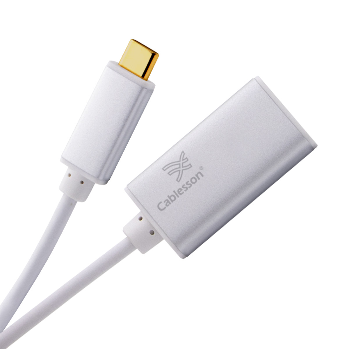 Cablesson USB Type C male to DP female adapter with aluminum shells 0.23M 4K@60Hz (White)