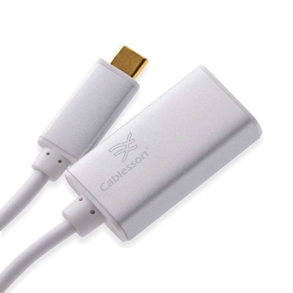 Cablesson USB Type C male to Mini DP female adapter with aluminum shells 0.23M 4K@60Hz (White)