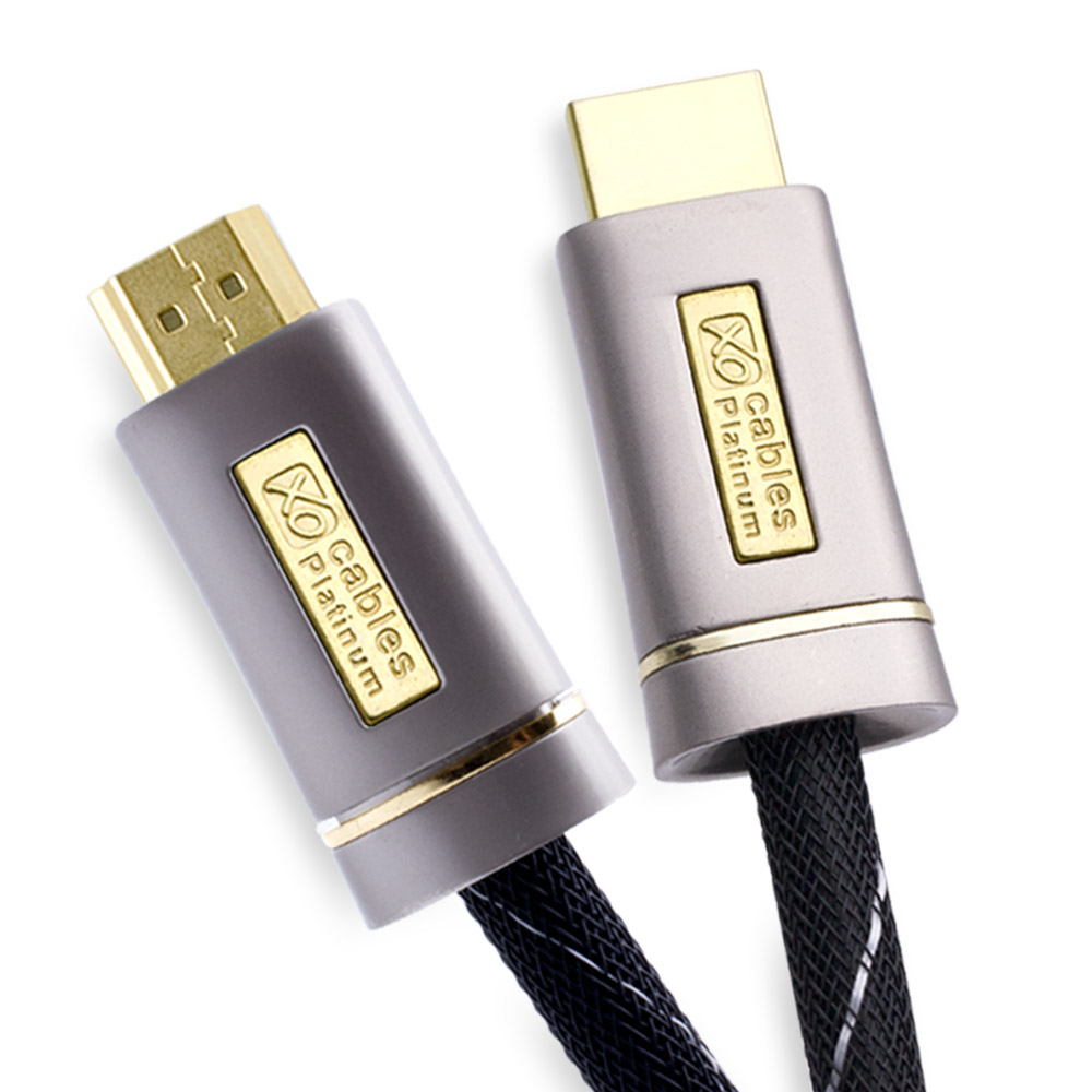 XO Platinum 0.5m - HDMI Cable 2.0 18Gbps 4 K Ultra HD High Speed HDMI Cable Compatible with Apple Fire TV, TV, Xbox, PlayStation, Arc, 4K UHD 2160P HD Video 1080P, 3D, Ethernet, PS3, PS4, PC - Silver