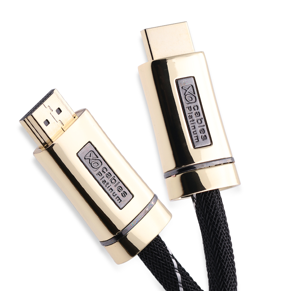 XO Platinum 0.5m - HDMI Cable 2.0 18Gbps 4 K Ultra HD High Speed HDMI Cable Compatible with Apple Fire TV, Xbox, PlayStation, Arc, 4K UHD 2160P HD Video 1080P, 3D, Ethernet, PS3, PS4, PC -Gold