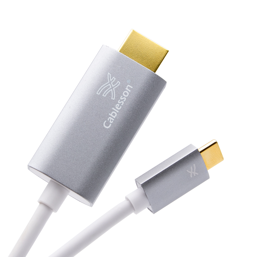 Cablesson USB Type C male to HDMI 2.0 male adapter cable with aluminum shells 3M 4K@60Hz (SpaceGrey)