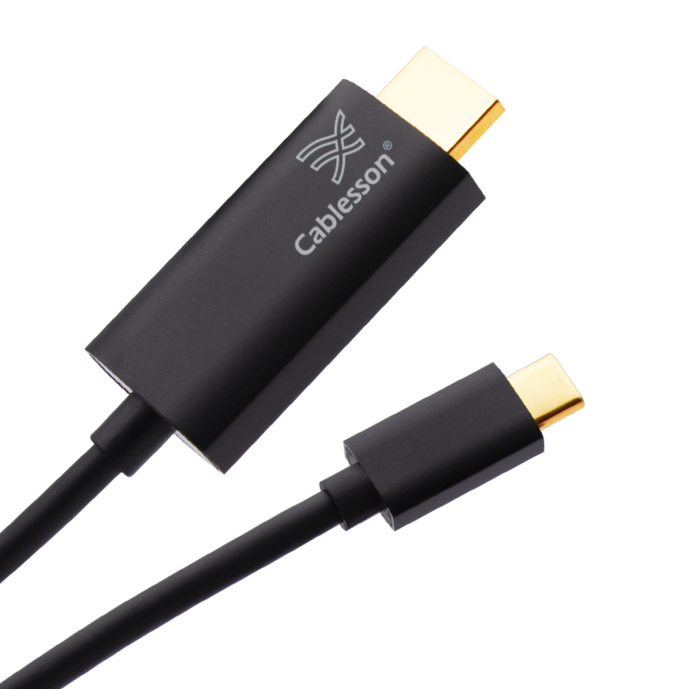 Cablesson USB Type C male to HDMI 2.0 male adapter cable with aluminum shells 5M 4K@60Hz (Black)