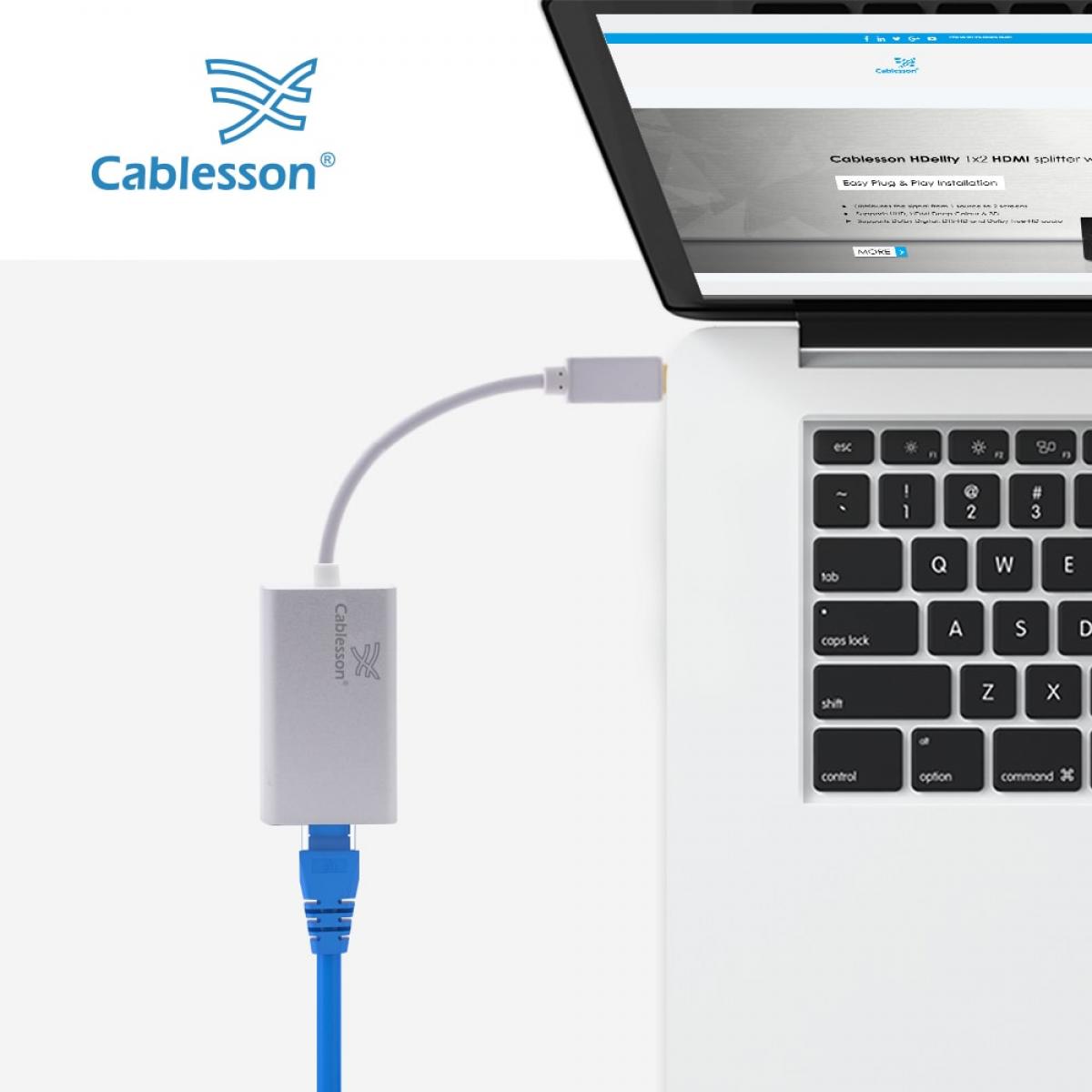 Cablesson USB Type C male to RJ45 adapter with aluminum shells 0.23M support 1000M (White) — view 5
